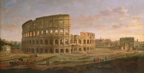 Näkymä Colosseumille ja Konstantinuksen riemukaarelle, noin 1716
